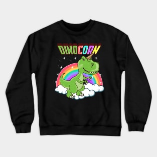 Dinocorn Cute Dinosaur & Unicorn Unisaur Crewneck Sweatshirt